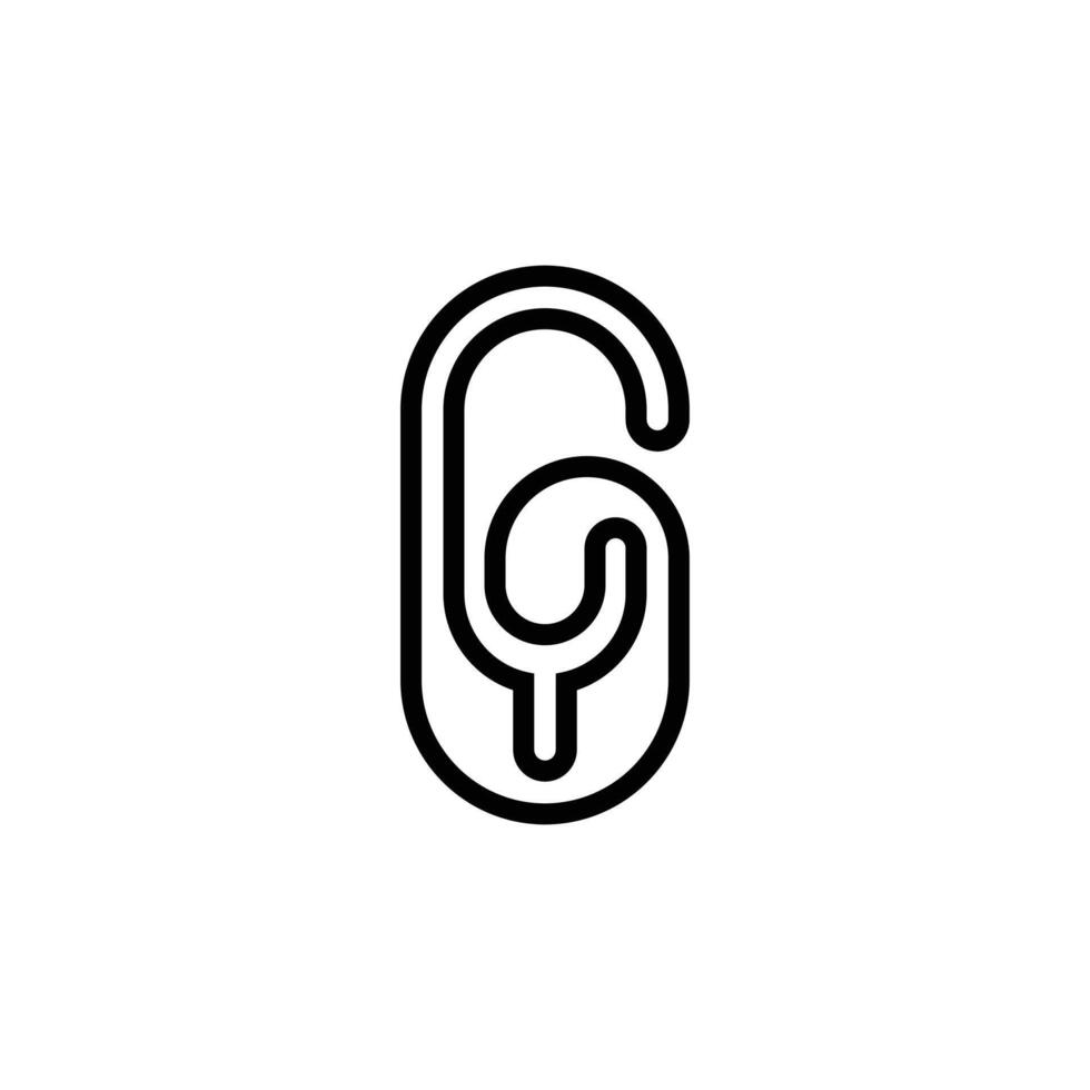 Alphabet Initials logo GY, YG, G and Y vector