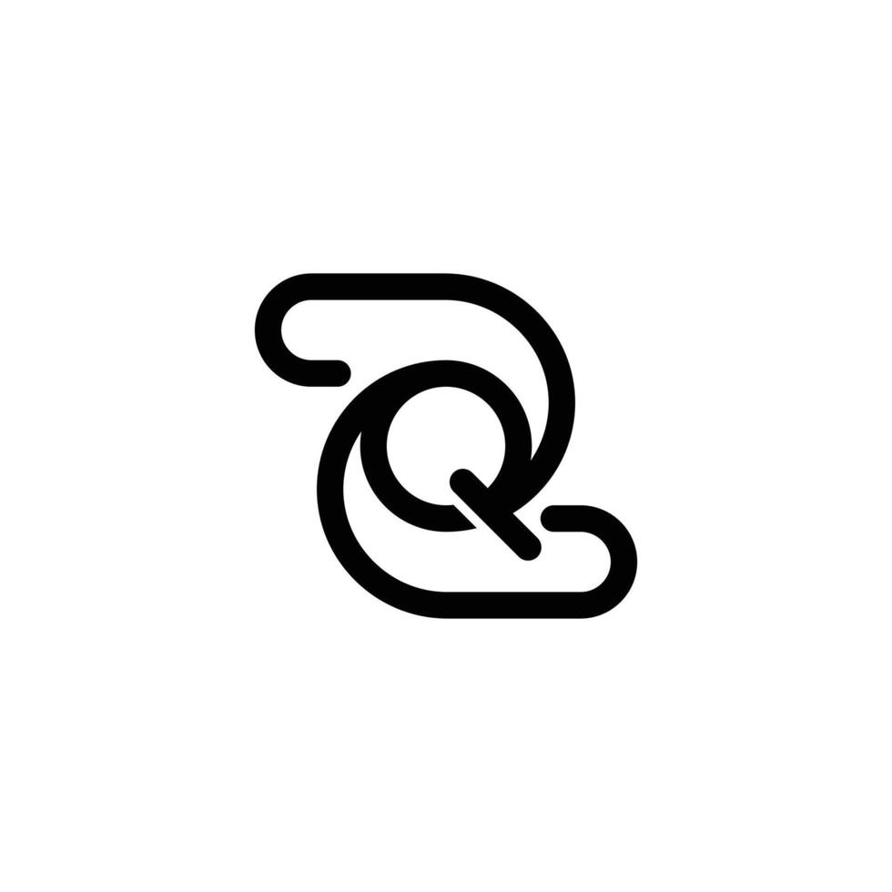 Alphabet letters Initials Monogram logo QZ, ZQ, Z and Q vector