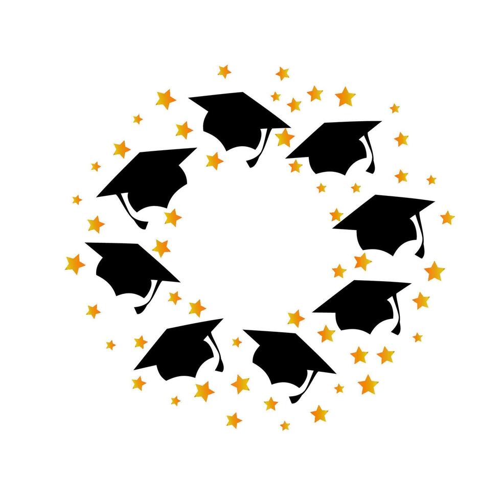Graduations cap wreath vector