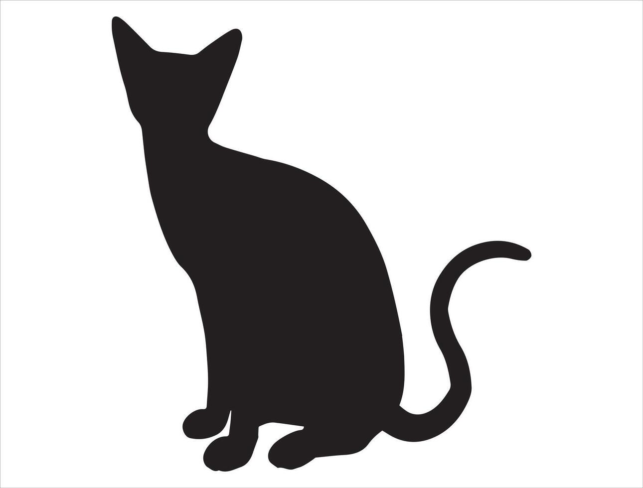 Siamese cat silhouette on white background vector