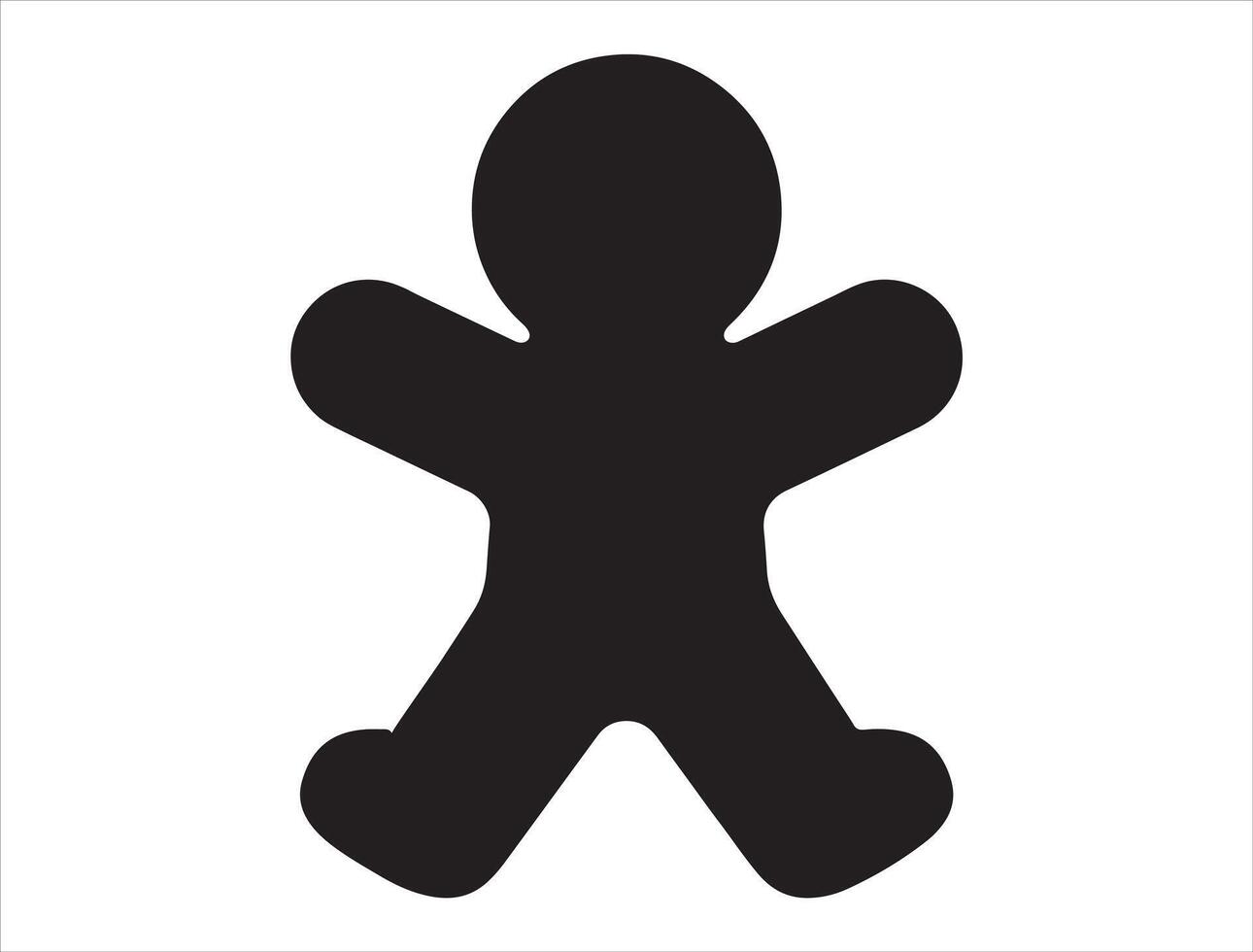 Gingerbread man silhouette on white background vector