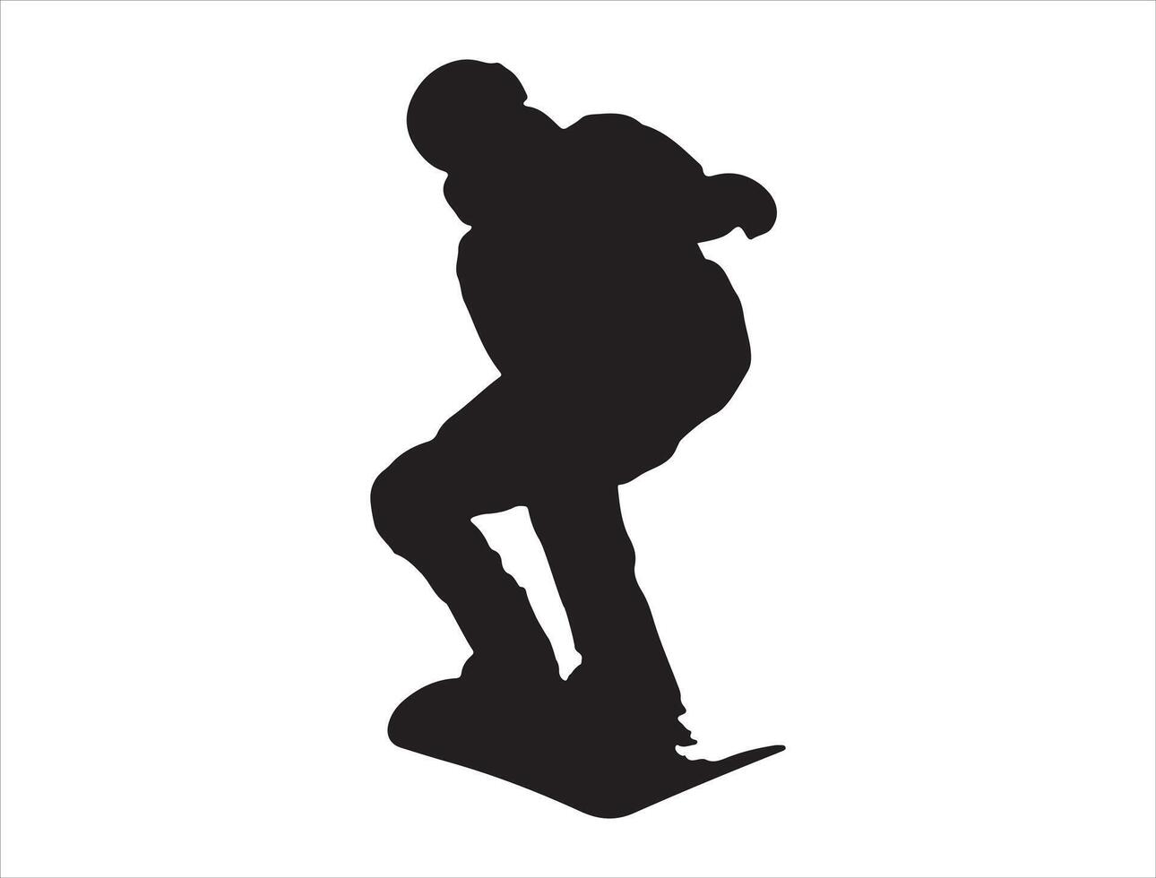 Snowboarder silhouette on white background vector