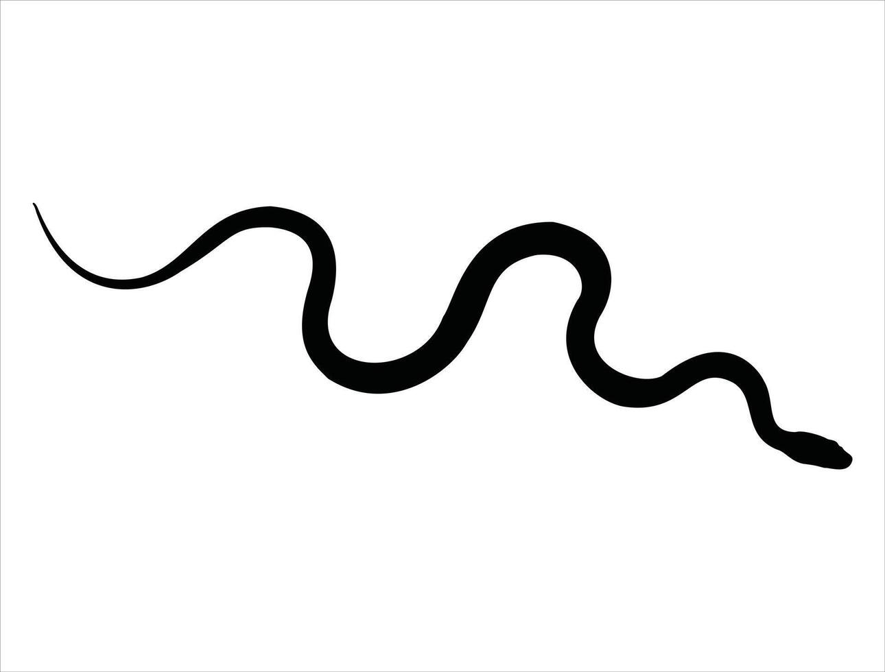 Snake silhouette on white background vector