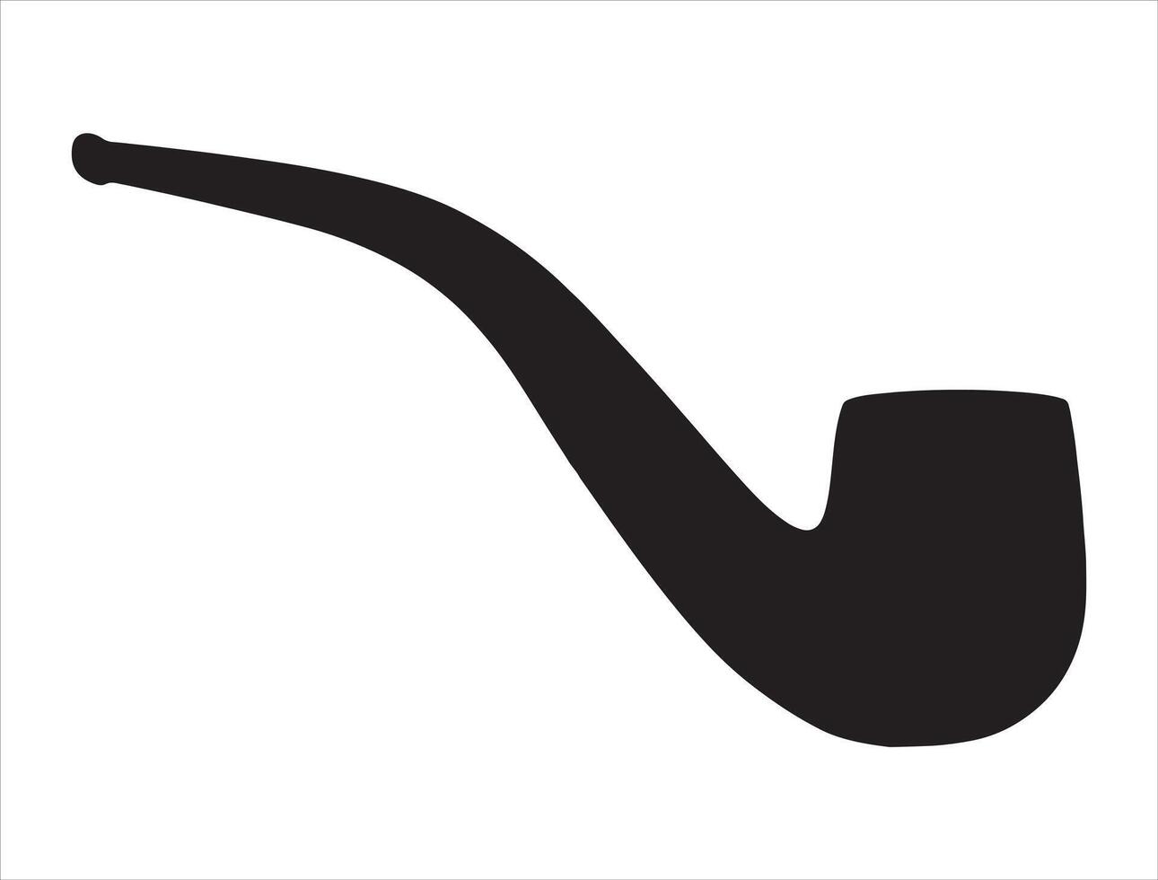 Smoking pipe silhouette on white background vector