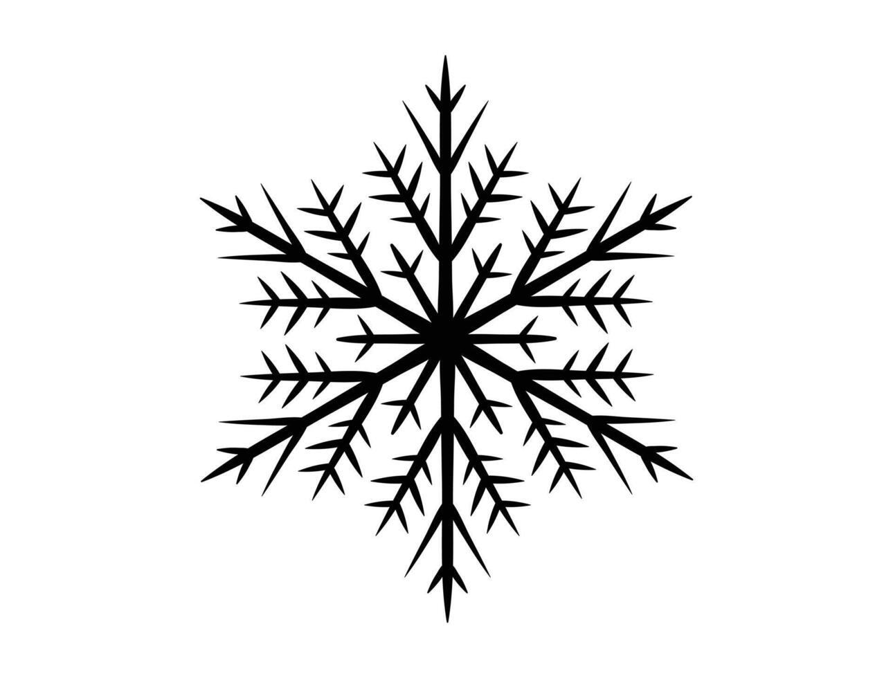 Snow flake silhouette on white background vector