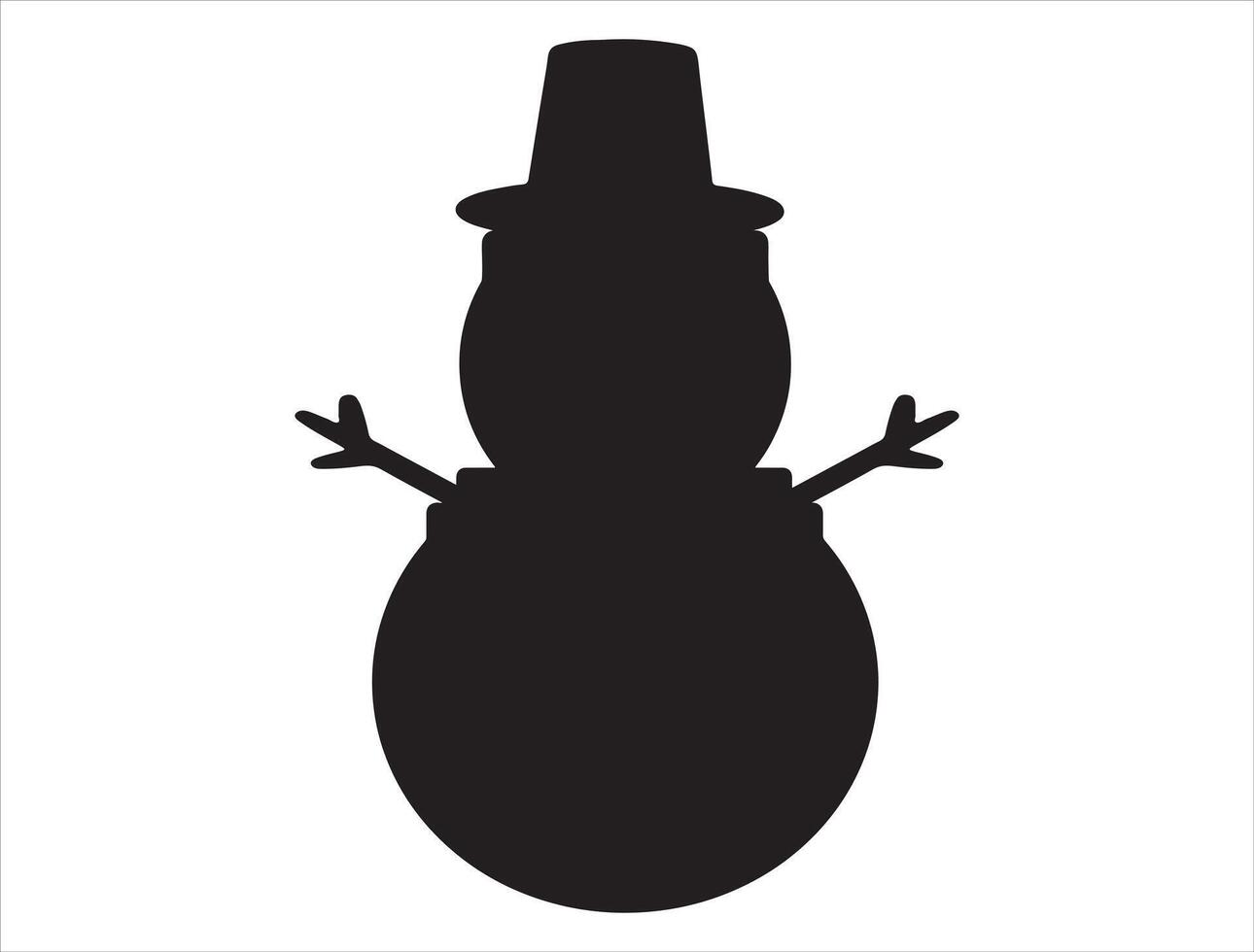 Snowman silhouette on white background vector