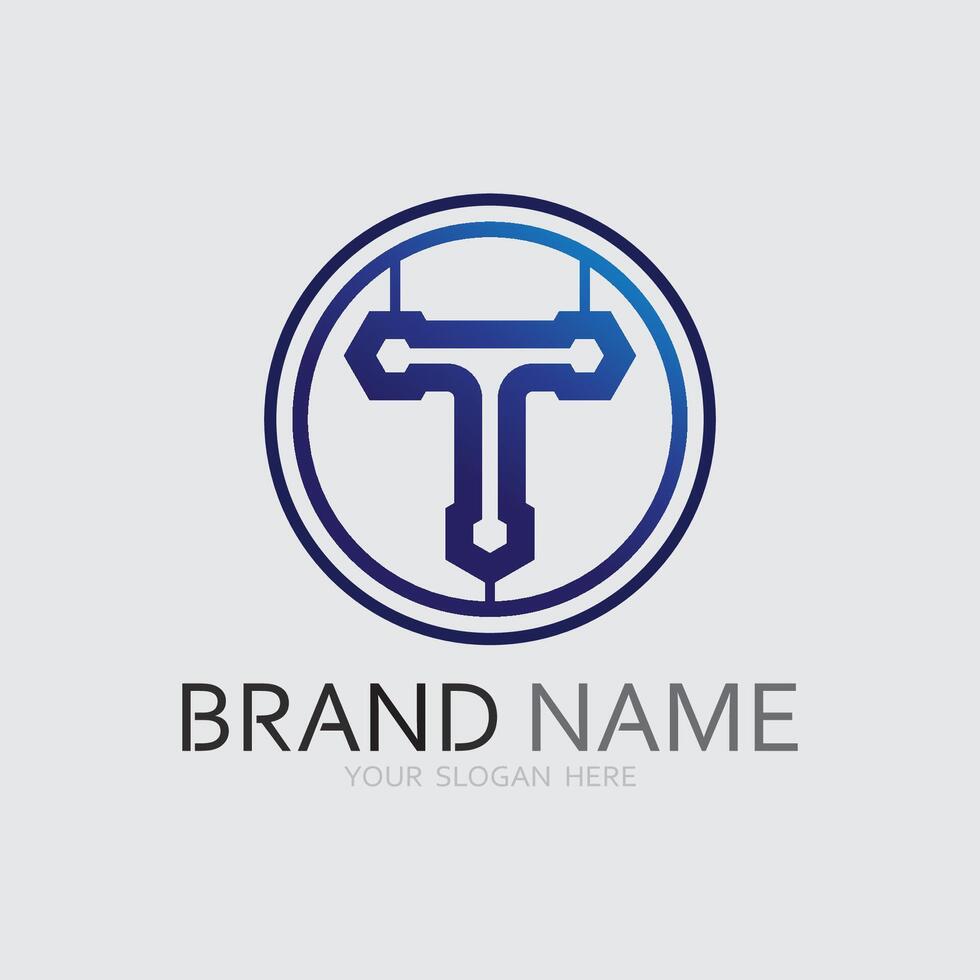 letter T logo image and font T design graphic vector