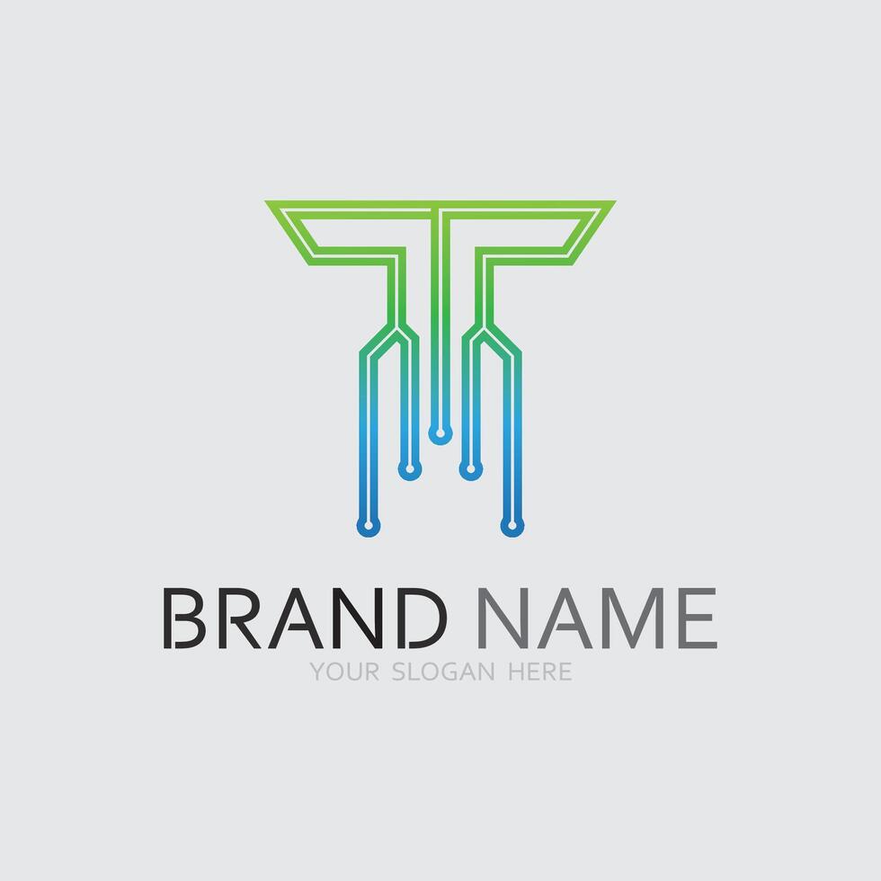 letter T logo image and font T design graphic vector
