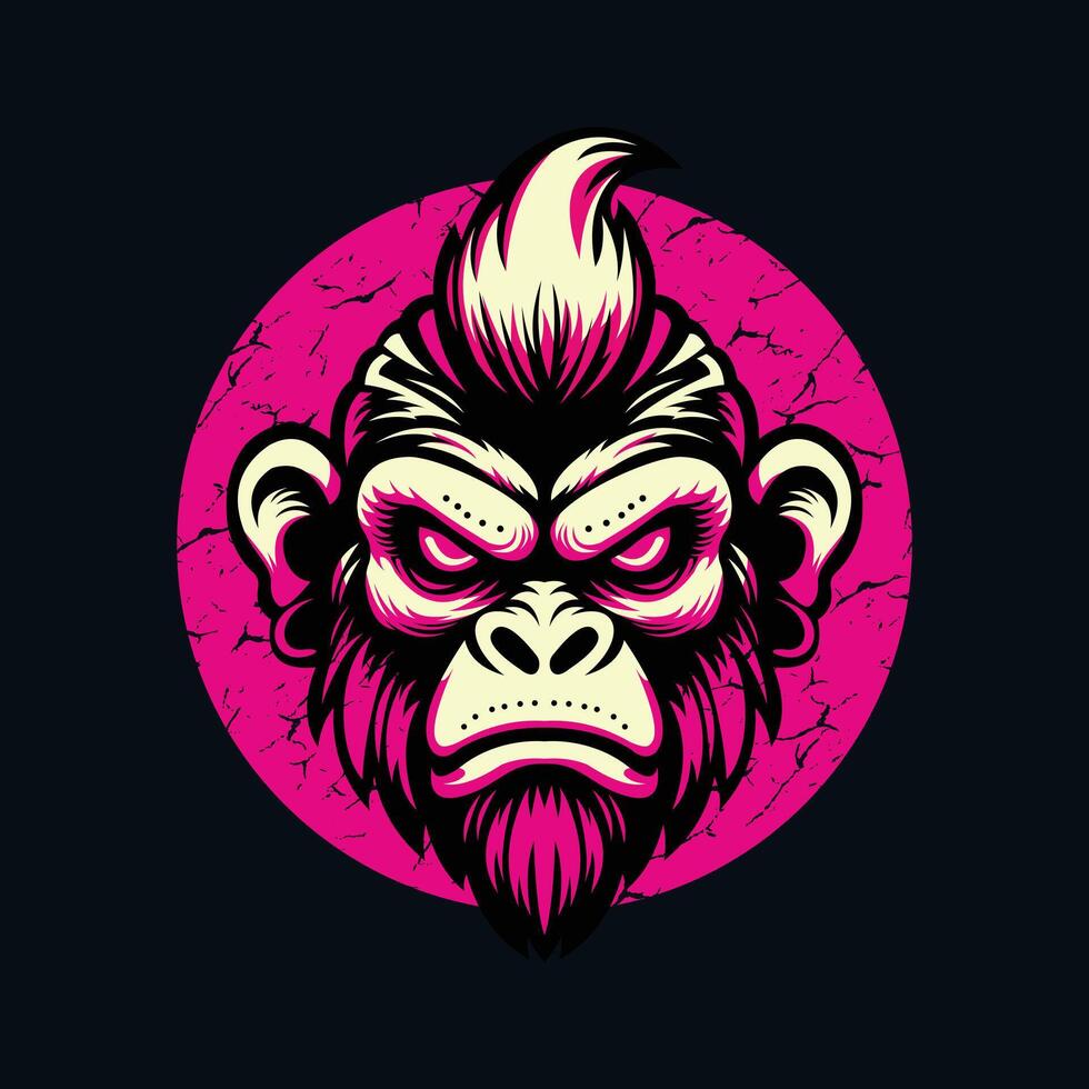 cool monkey wearing sunglasses illustration. vector