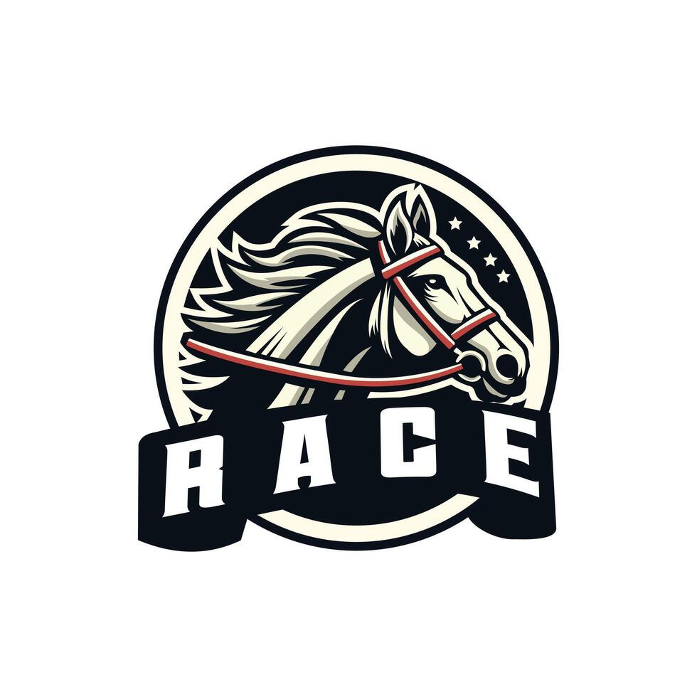 Horse racing logo, good for competition, stable, farm, tournament logo design vector