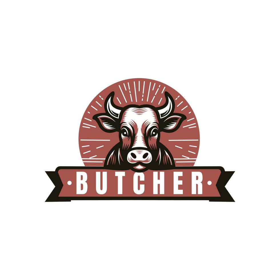Butcher shop retro labels, badges, emblems, logo. Steak House, Meat shop, butchery. Meat business logo templates. illustration vector