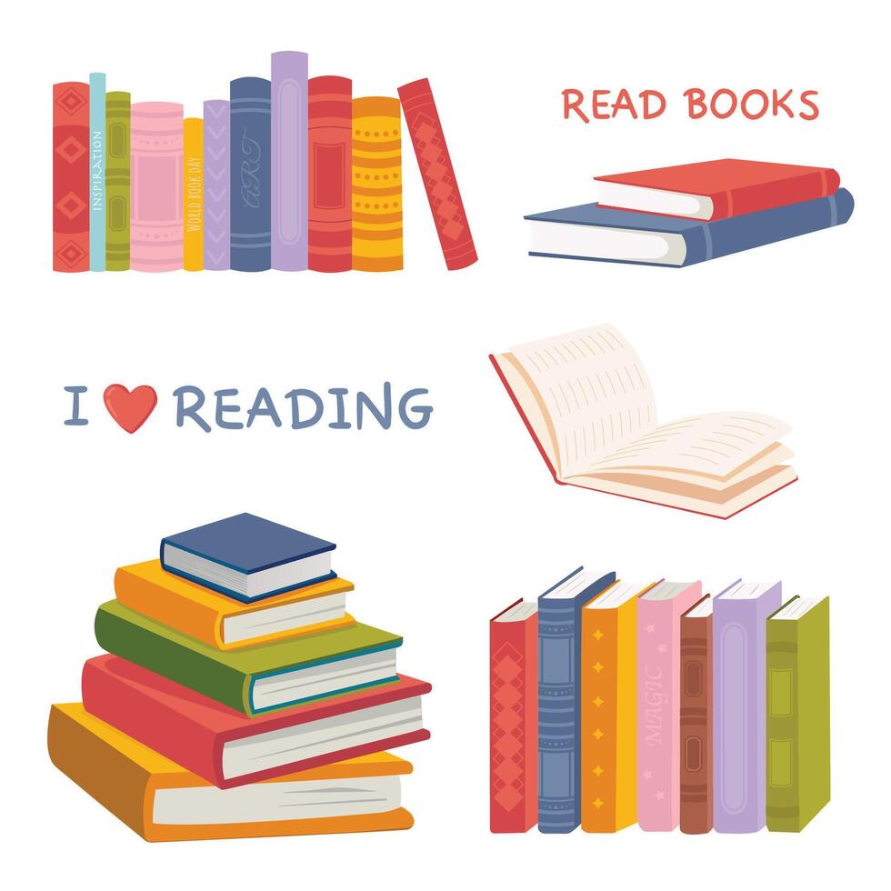 World Book Day. illustration with books on a white background. vector