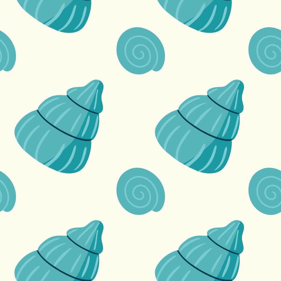 Sea shells seamless pattern. Trendy pattern of seashells for wrapping paper, wallpaper, stickers, notebook cover. vector