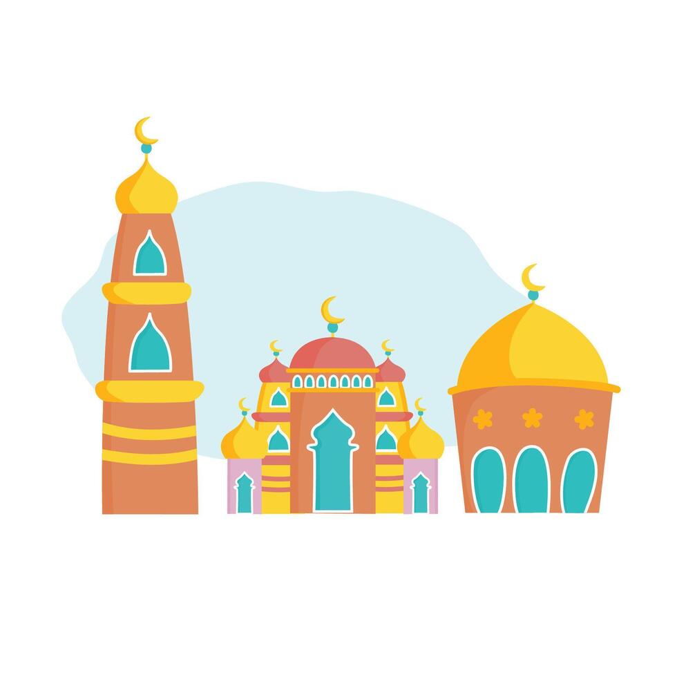 Mosque icon. Flat illustration of mosque icon for web design. vector