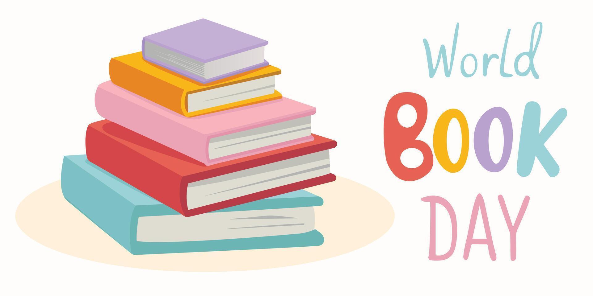 World Book Day. illustration with books on a white background. vector