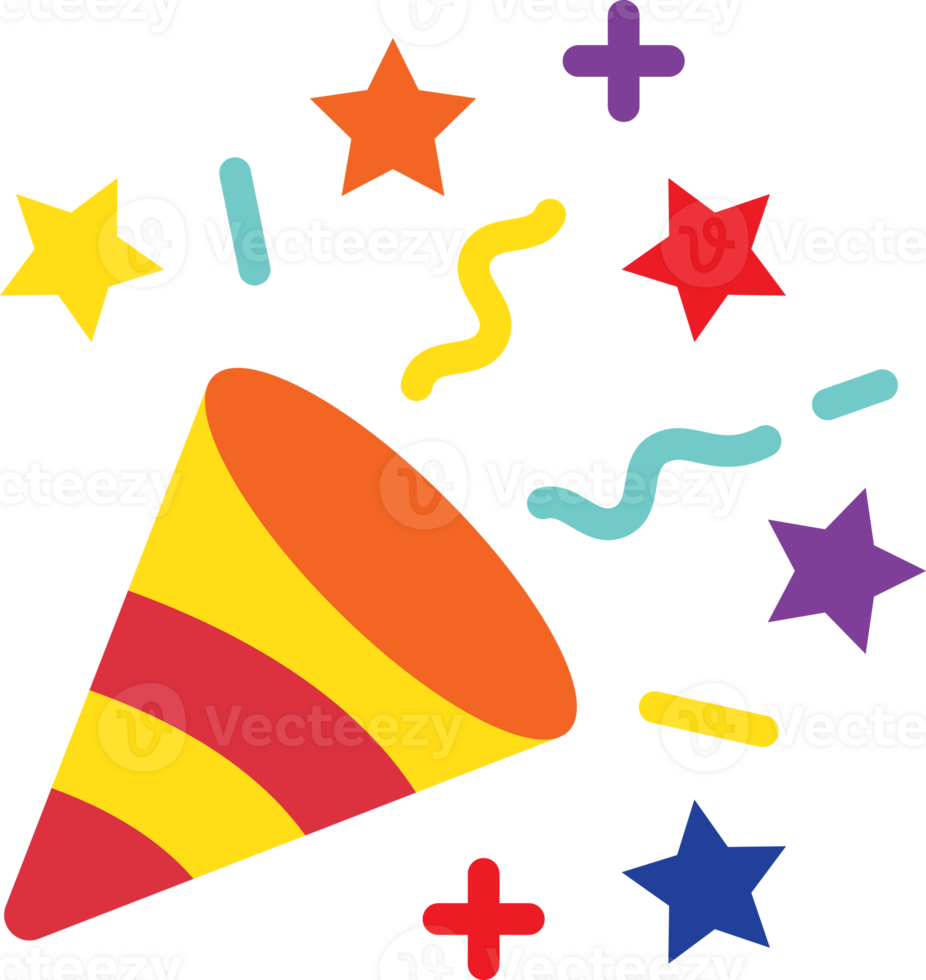 confetti flat color icon png