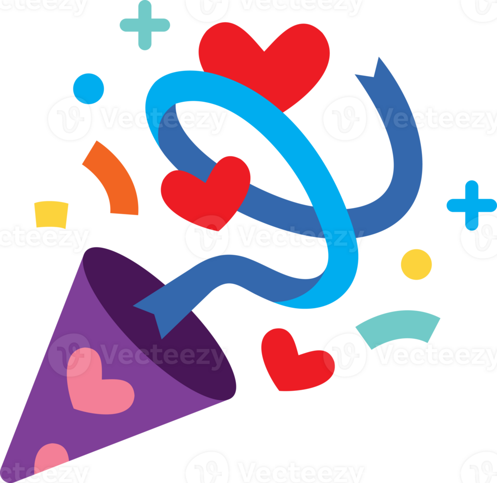 ribbon confetti flat color icon png