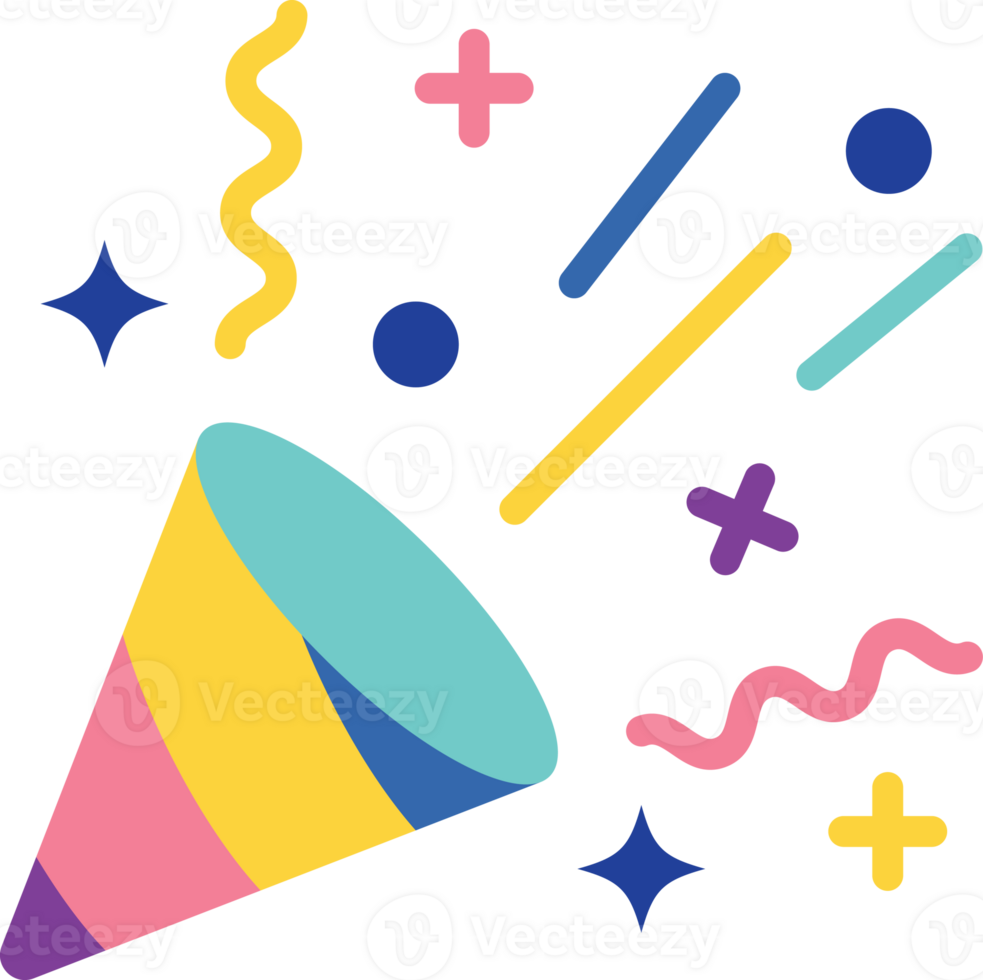 confetti flat color icon png