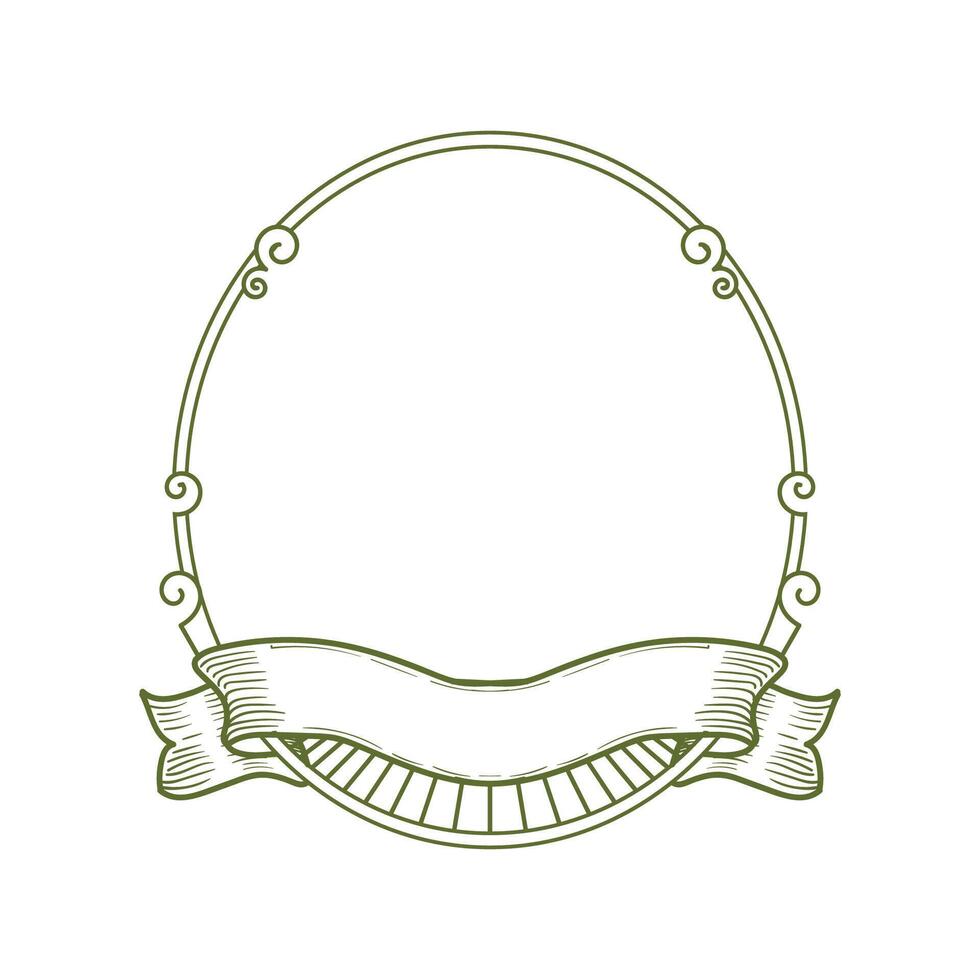 Blank Vintage Retro Badge Emblem Label with Ribbon Design vector