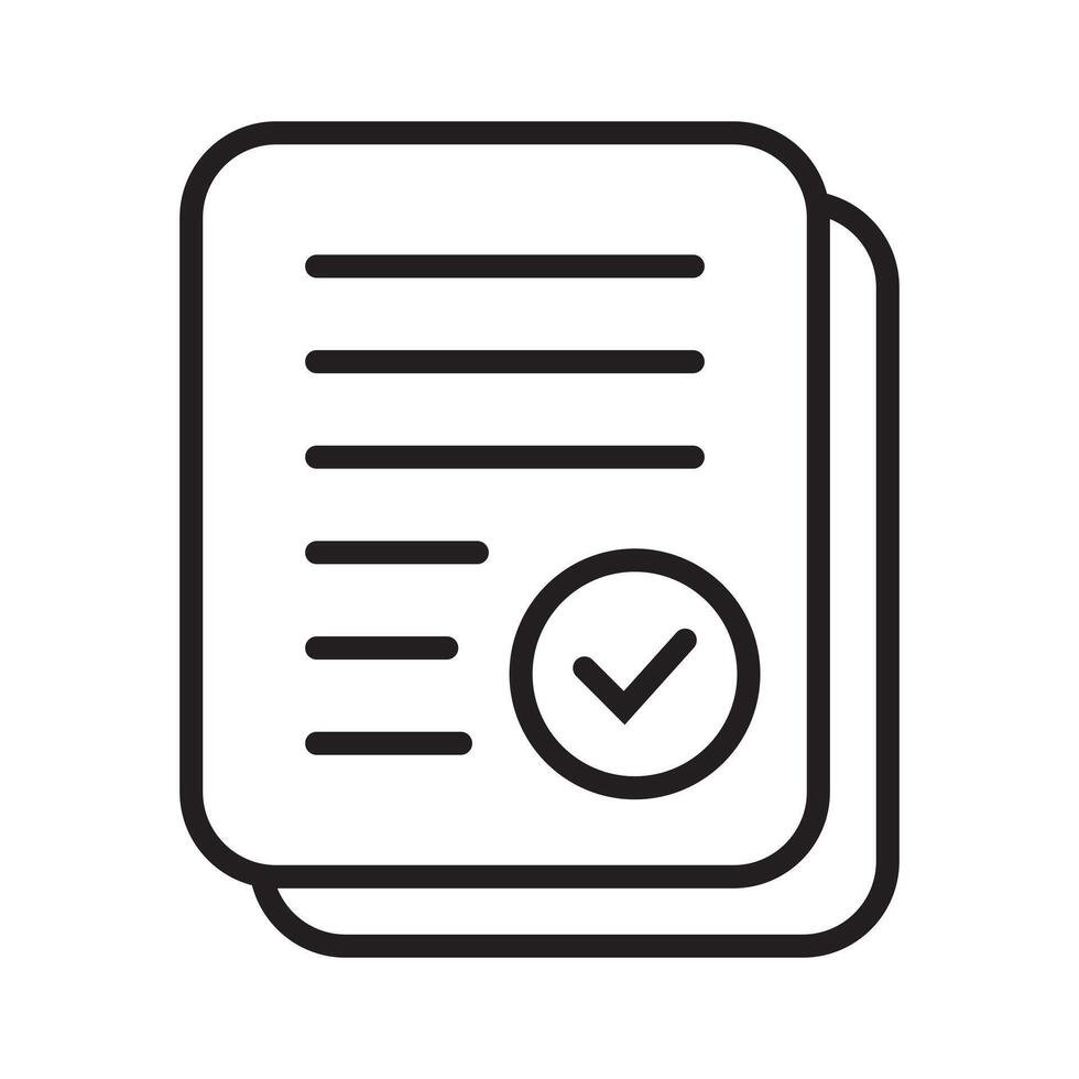 Document with Check mark icon. Compliance document icon. Approved process. Checkmark business concept. vector