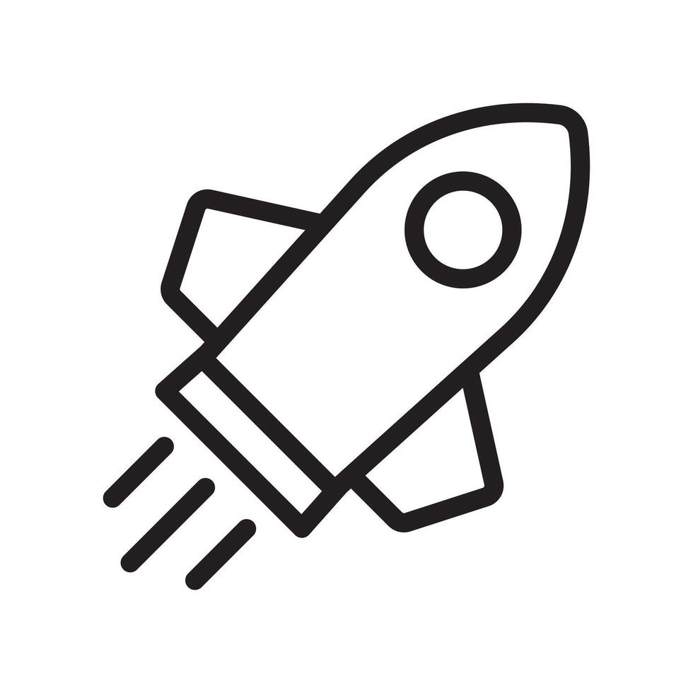 Rocket icon. Simple outline rocket sign. Rocket launched icon. vector