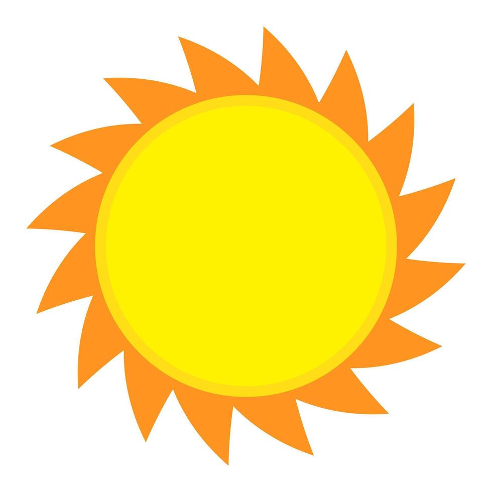 Sun icon in flat style, simple yellow sun. vector