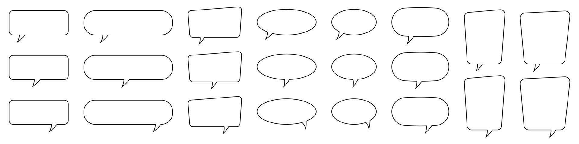 Speech bubble, speech balloon, chat bubble line art icon for apps and websites. vector