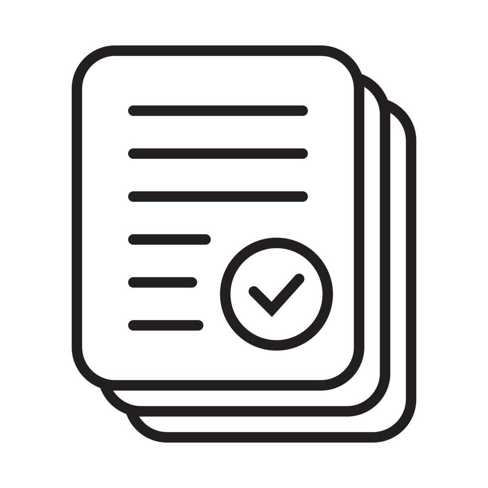 Document with Check mark icon. Compliance document icon. Approved process. Checkmark business concept. vector