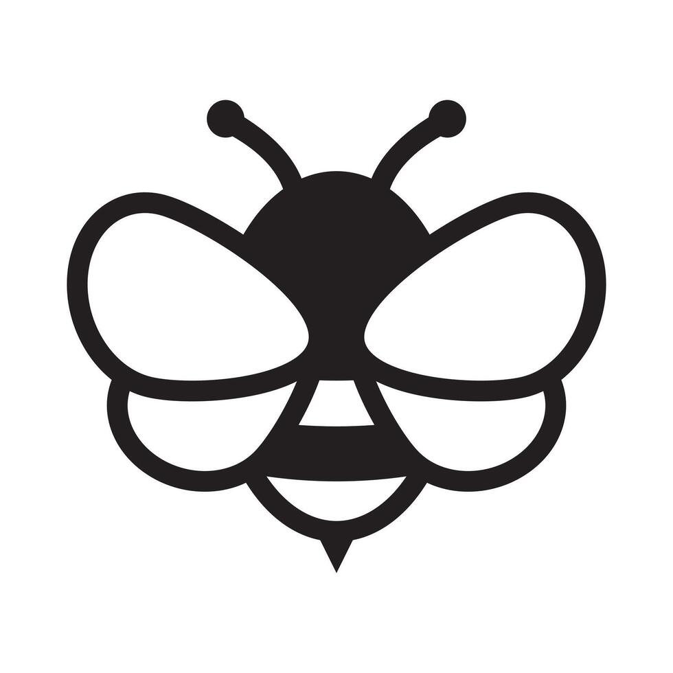 Honey Bee icon. Insect character. Cartoon flying bee. vector