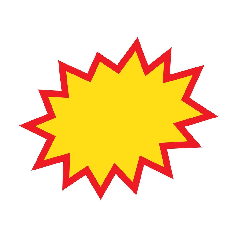Blank sale tags. Ribbon sale banners. Red and yellow starburst stickers. Pop art funny bang bubble on white background. Cartoon comic style. vector