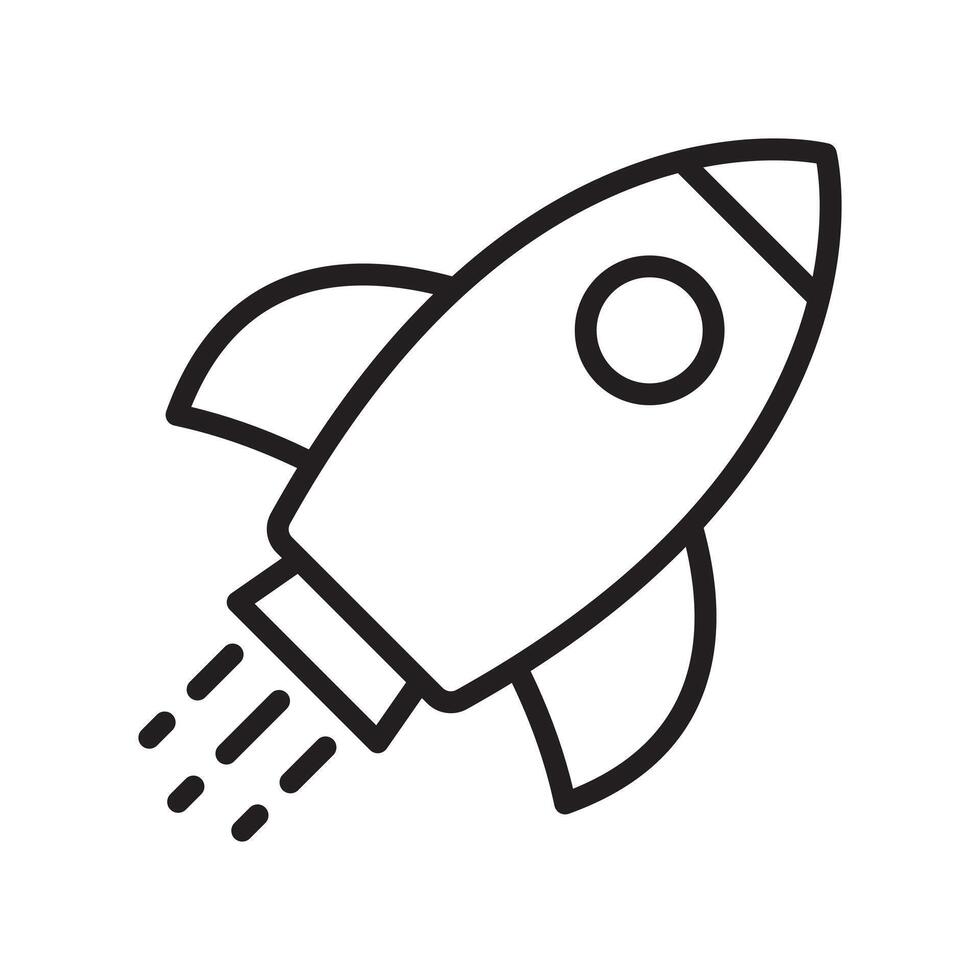 Rocket icon. Simple outline rocket sign. Rocket launched icon. vector