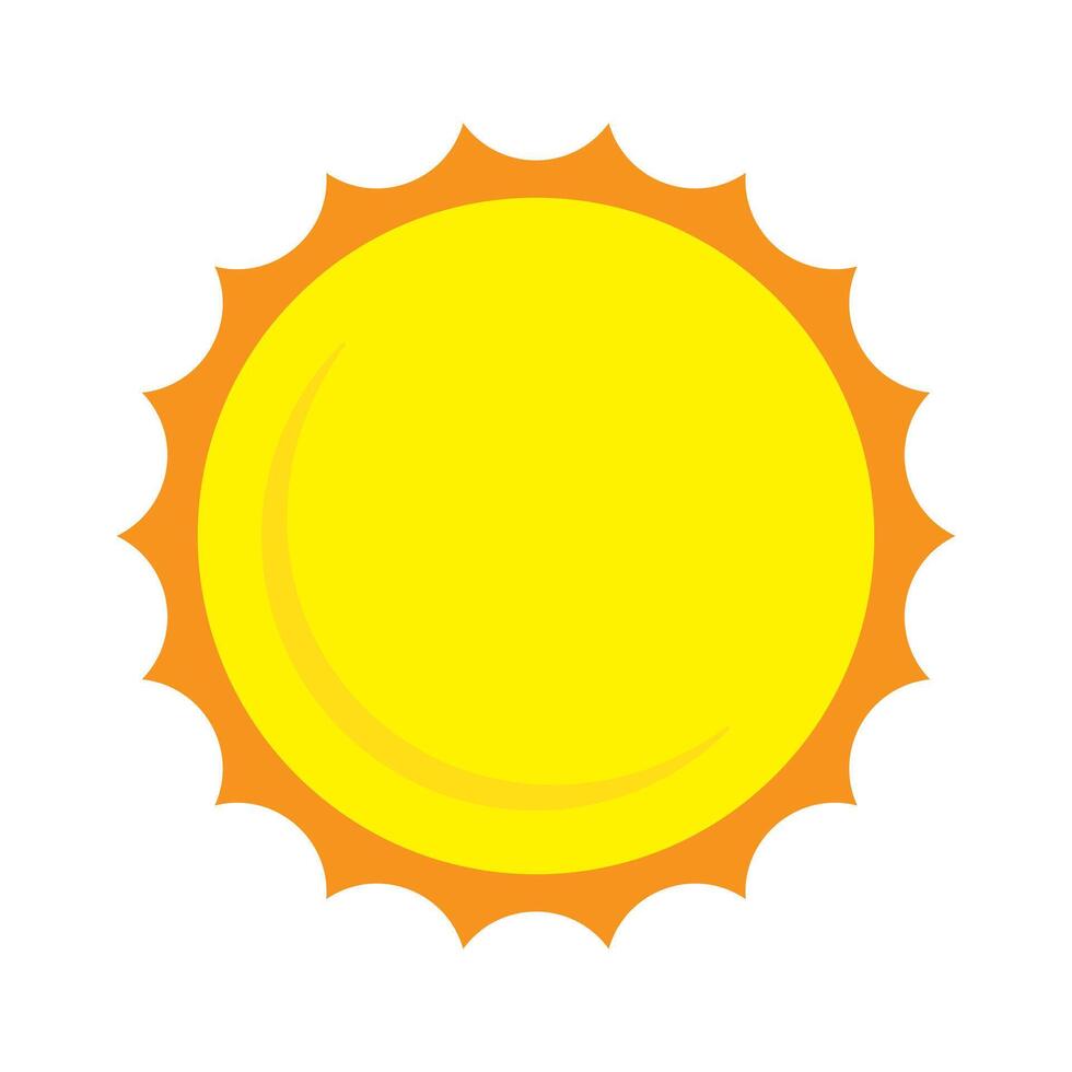 Sun icon in flat style, simple yellow sun. vector