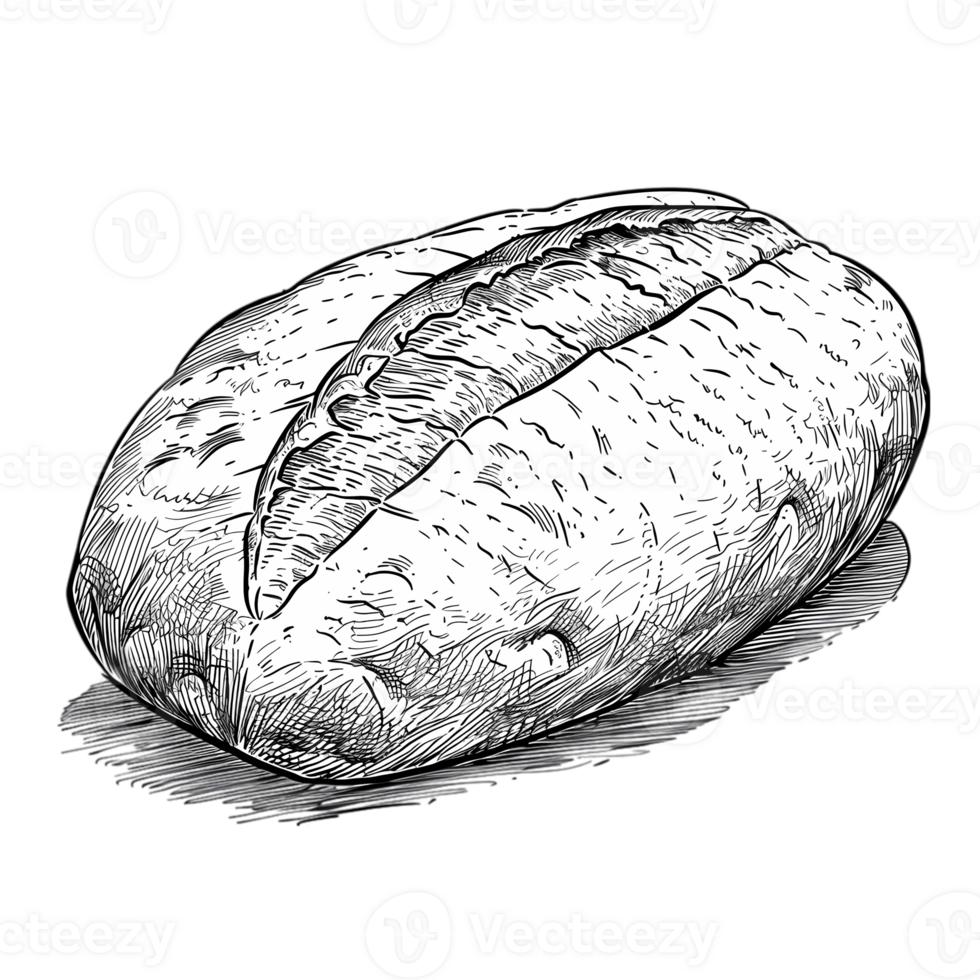 Hand-Drawn Illustration of a Freshly Baked Loaf of Bread png