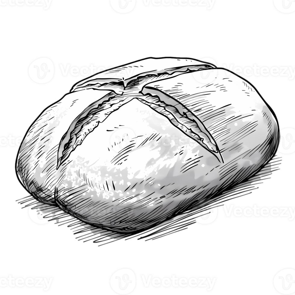 Hand-Drawn Illustration of a Freshly Baked Loaf of Bread png