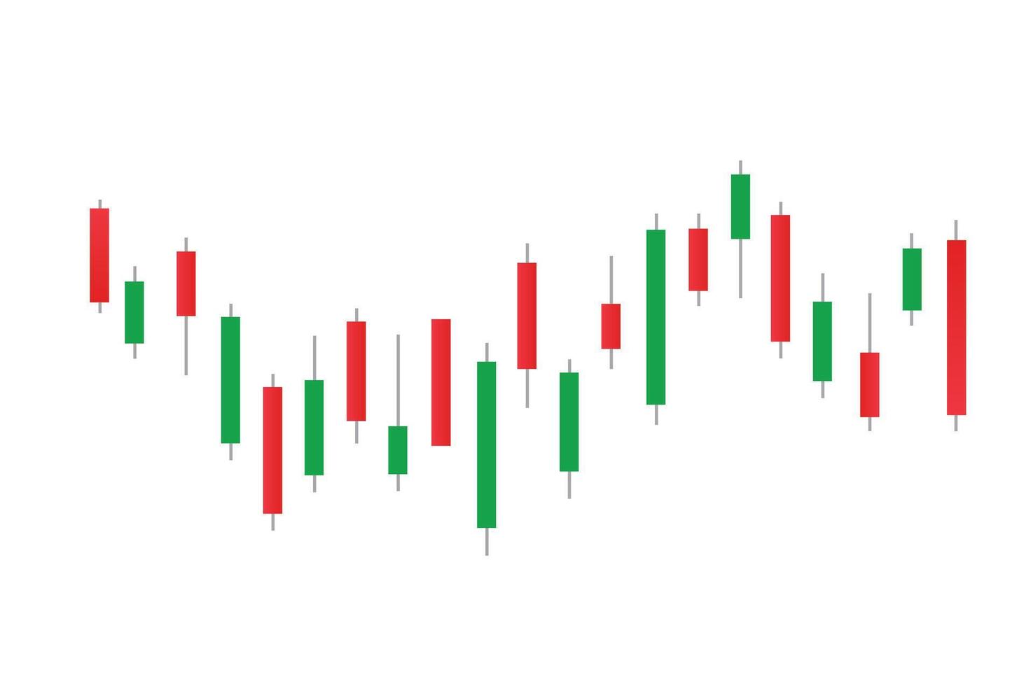 Stock market bar graph, candlestick chart, finance trade data vector