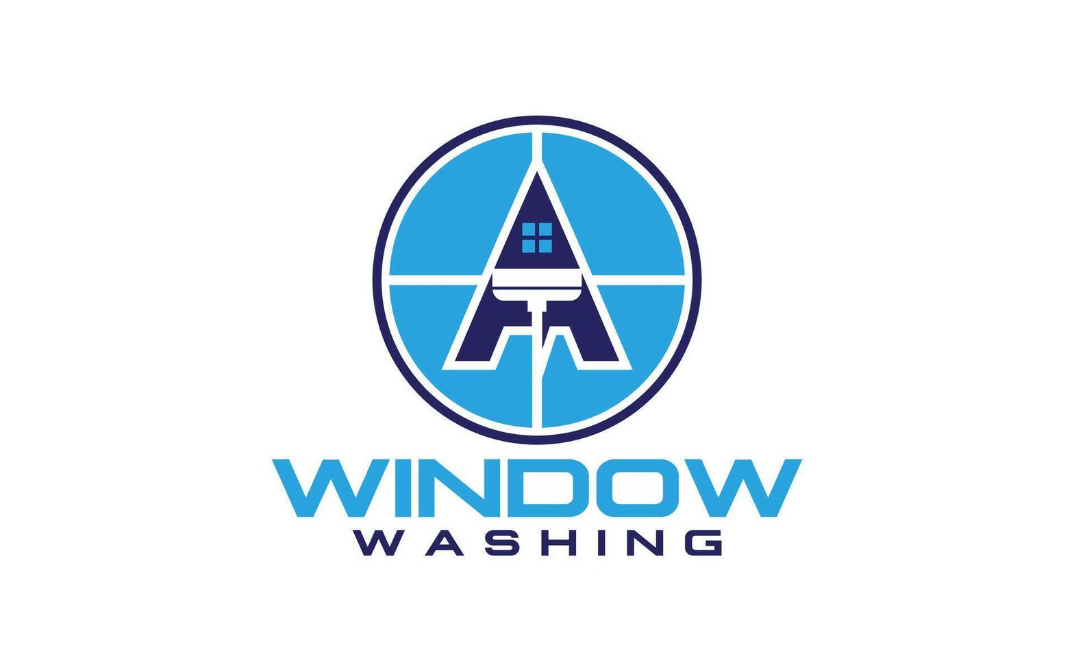 Window washing service logo. Window glass cleaning design template vector