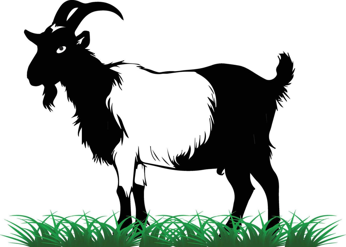 Hand Drawn Black and white Goat vector