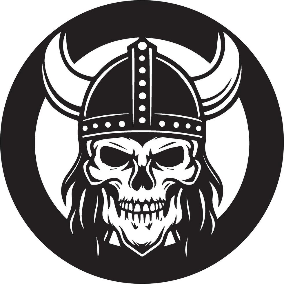 A minimalist black and white design of a skull vector