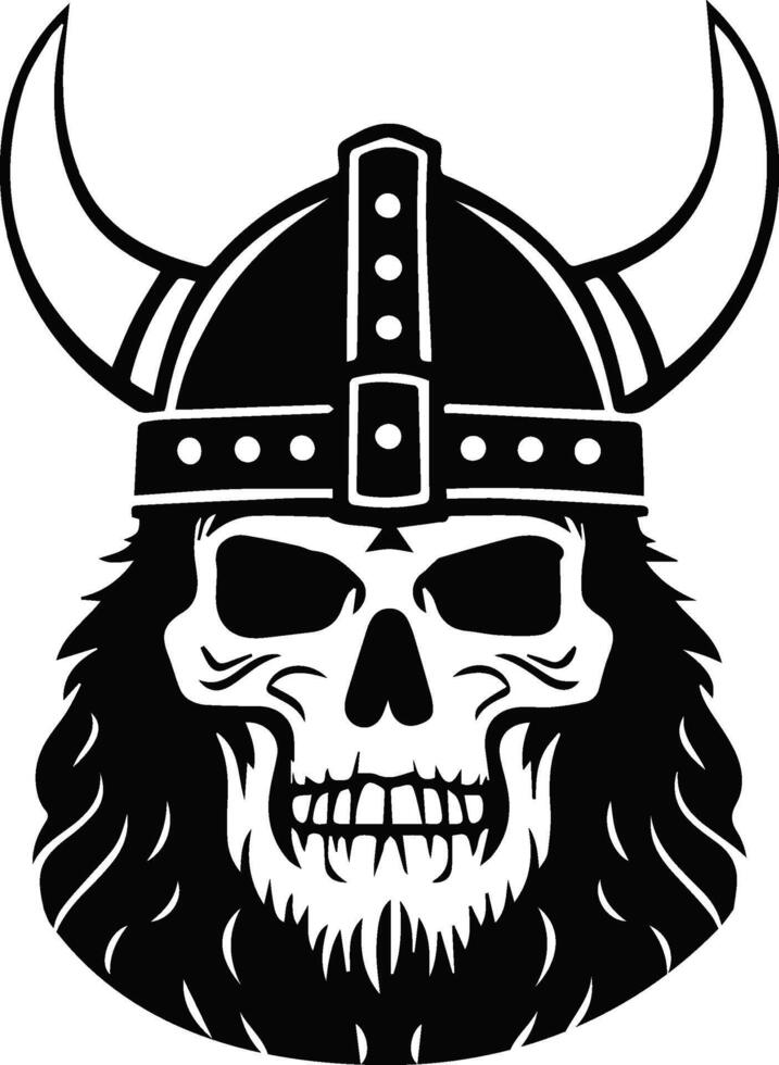 A minimalist black and white design of a skull vector