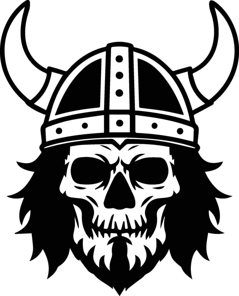A minimalist black and white design of a skull vector