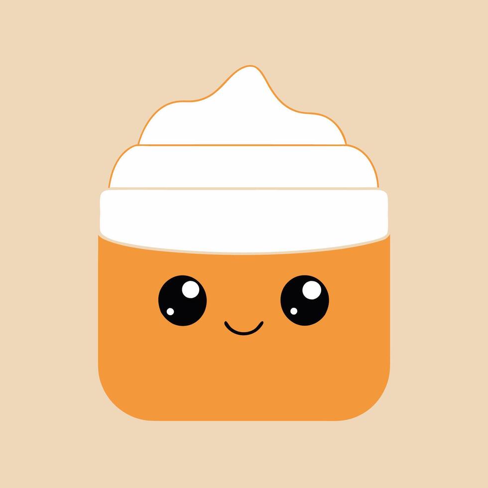 A cartoon face with a cream puff on its head vector