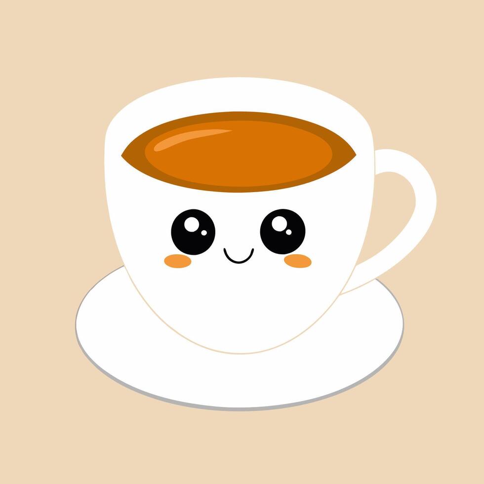 A cartoon cup with a smiling face on it vector
