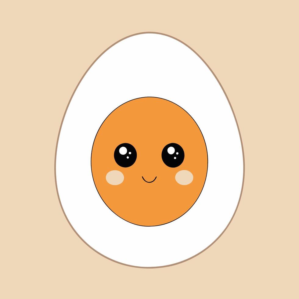 A cartoon egg with a smiley face on it vector