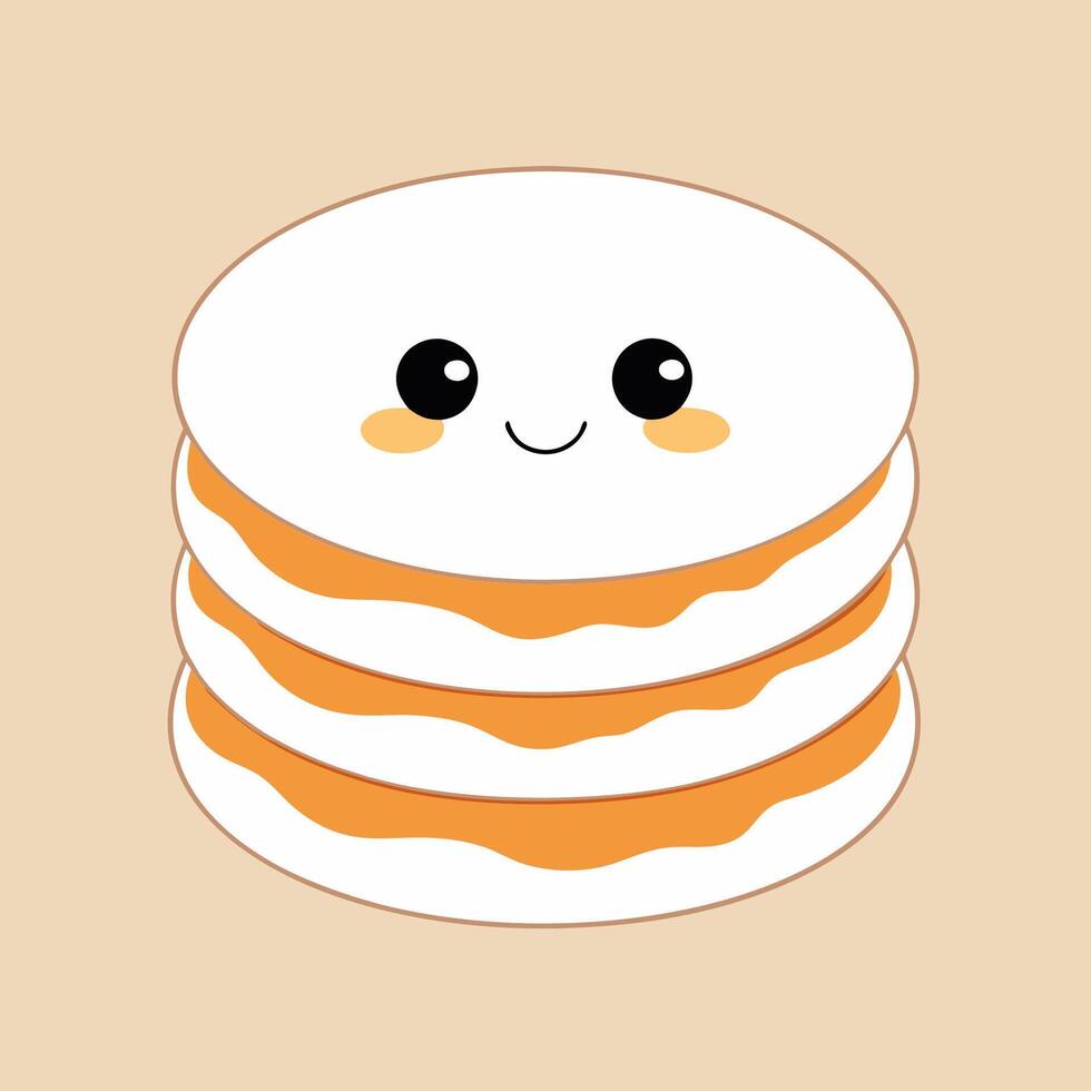 A cartoon cake with a smiling face and a big smile vector