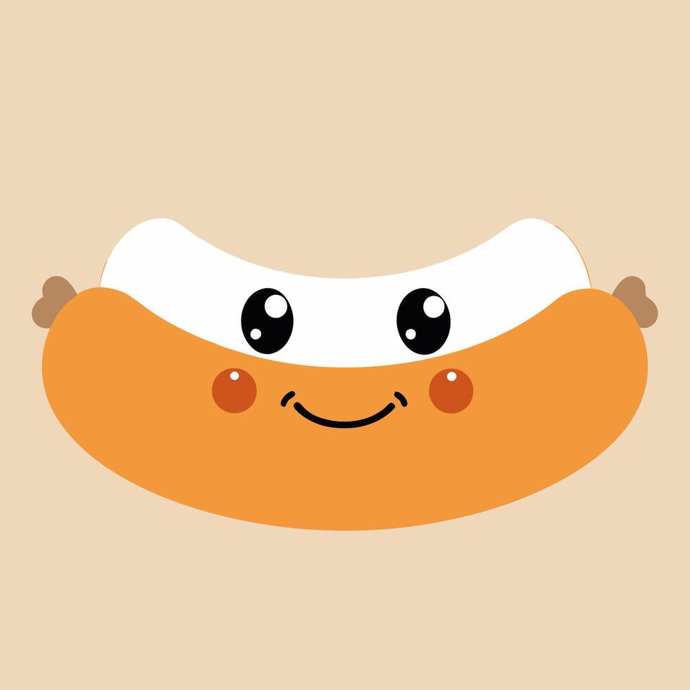 A cartoon hot dog with a smile on its face vector
