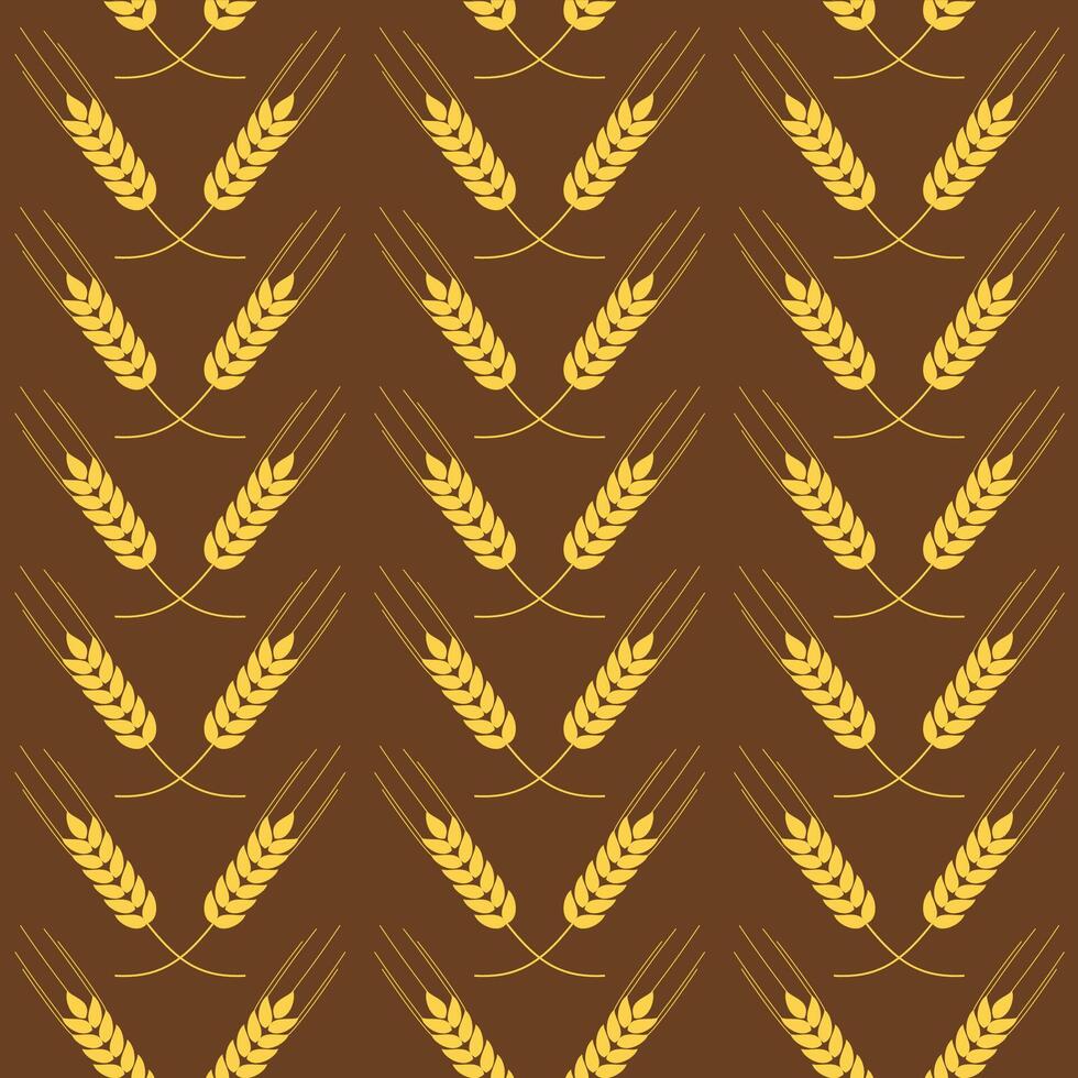Seamless pattern with wheat vector
