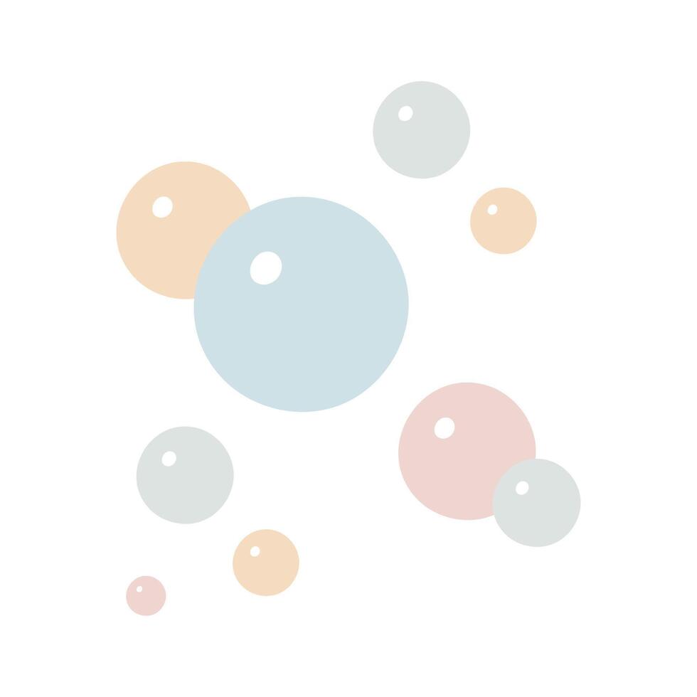 Multicolored bubbles. Flat cartoon illustration isolated on white background. vector