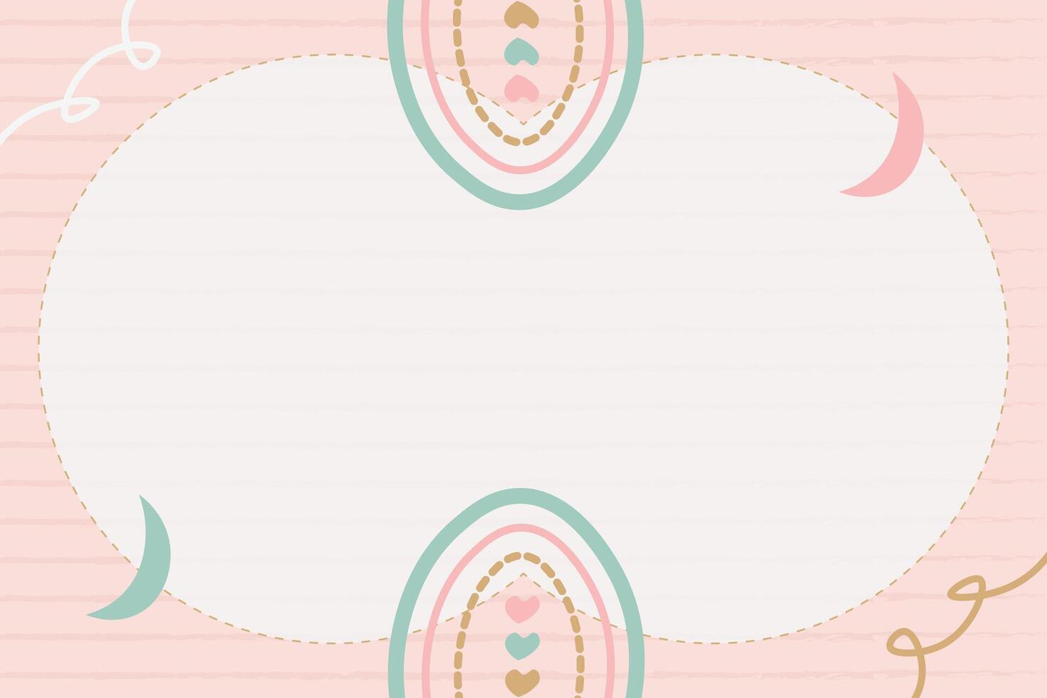 Cute flat rainbow shape element background template vector