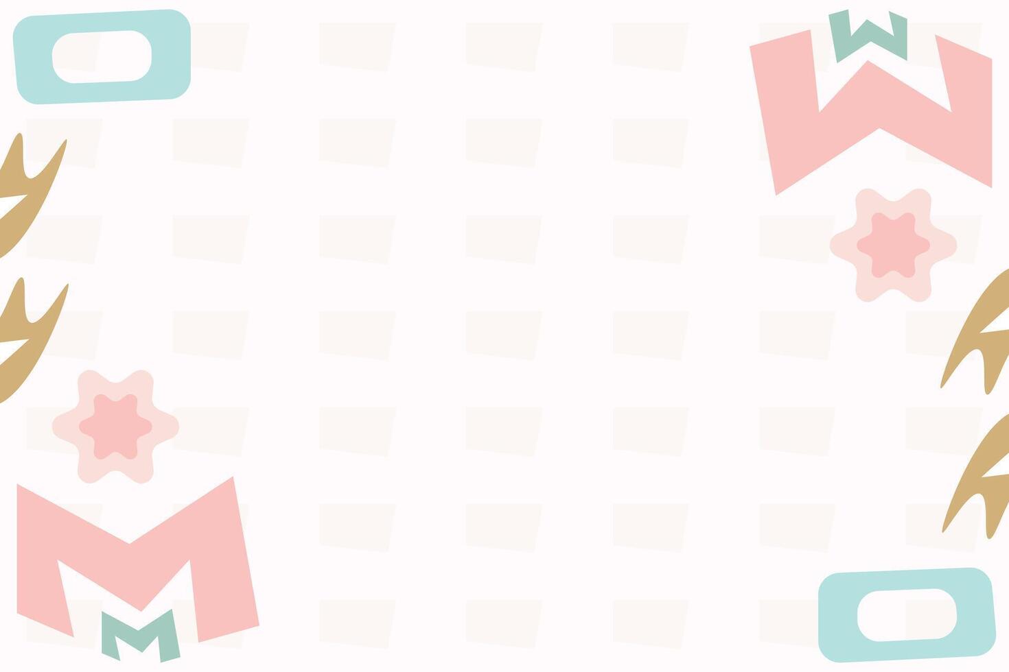 Cute doodle shape element background template vector
