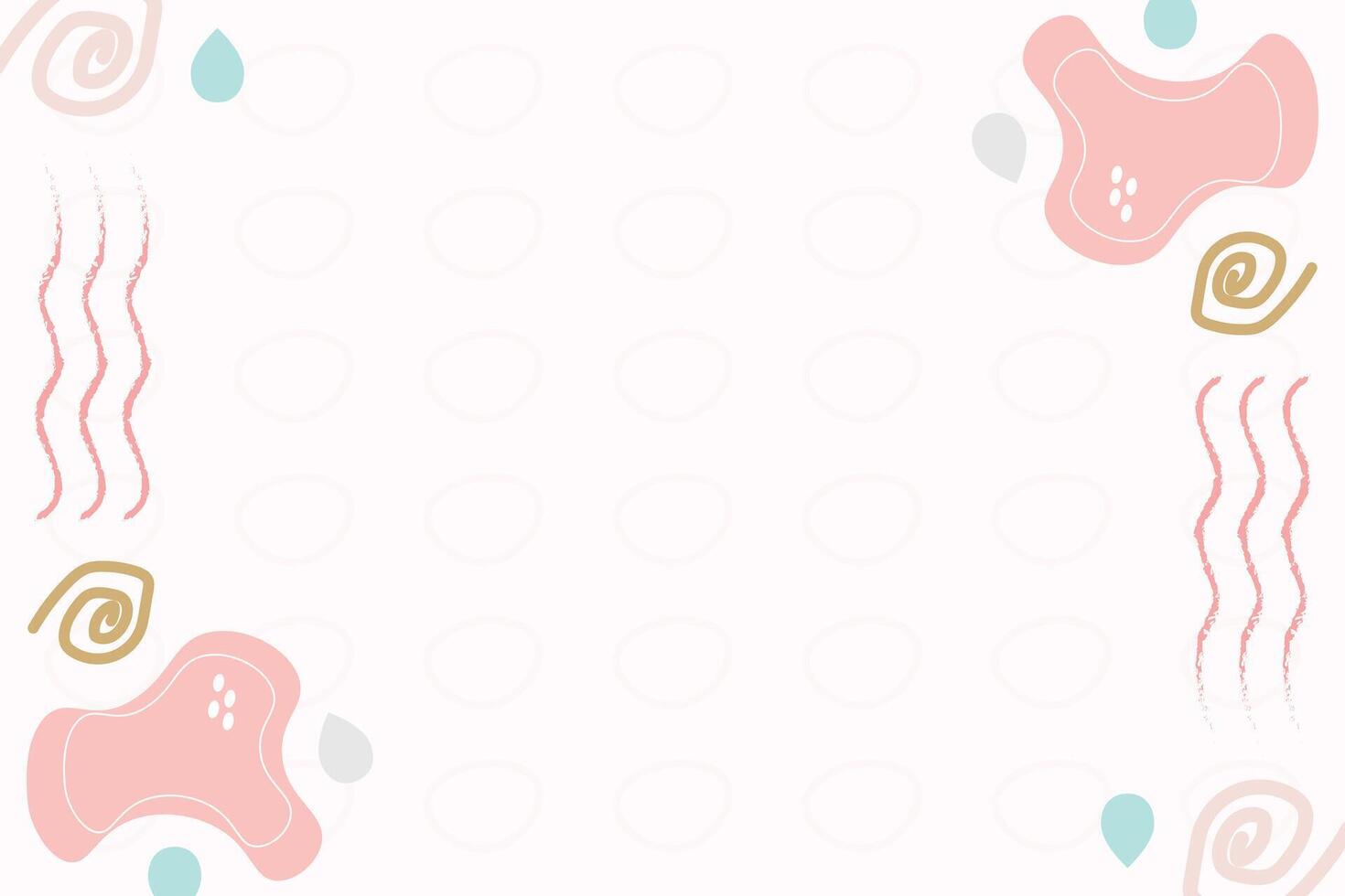 Cute doodle shape element background template vector